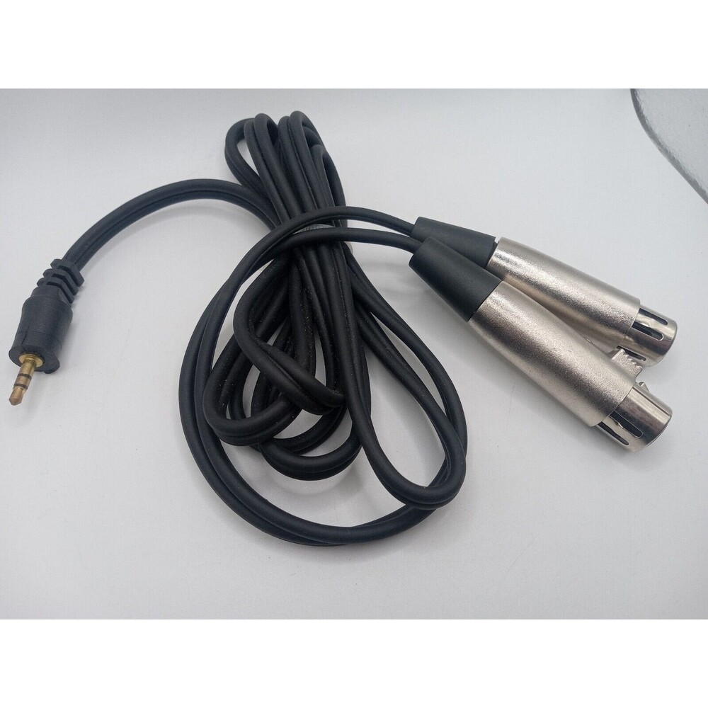 Dual XLR to 3.5Mm Stereo Mic Cable, 2 XLR Female to 1/8 Inch Mini Jack Y-Splitte
